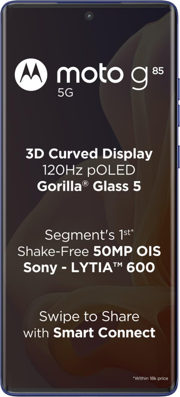 Motorola Moto G85 5G (Cobalt Blue, 8GB RAM, 128GB Storage) - Brand New | 6.67" Endless Edge pOLED Display - Image 2