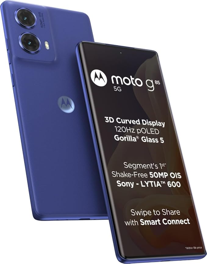 Motorola Moto G85 5G (Cobalt Blue, 8GB RAM, 128GB Storage) - Brand New | 6.67" Endless Edge pOLED Display