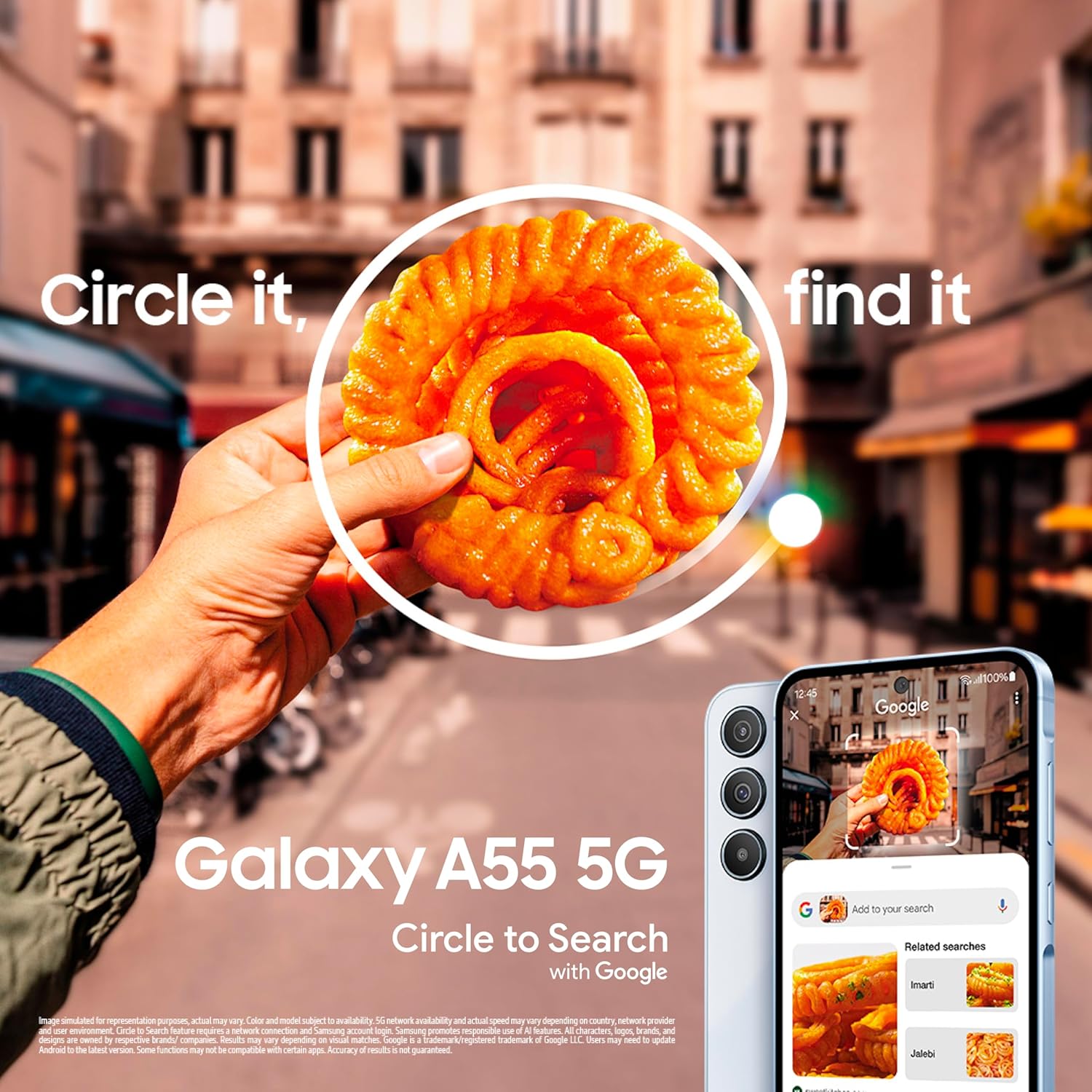 Samsung Galaxy A55 5G (Awesome Iceblue, 8GB RAM, 256GB Storage) - Certified Refurbished | Metal Frame | 50MP OIS Camera - Image 2